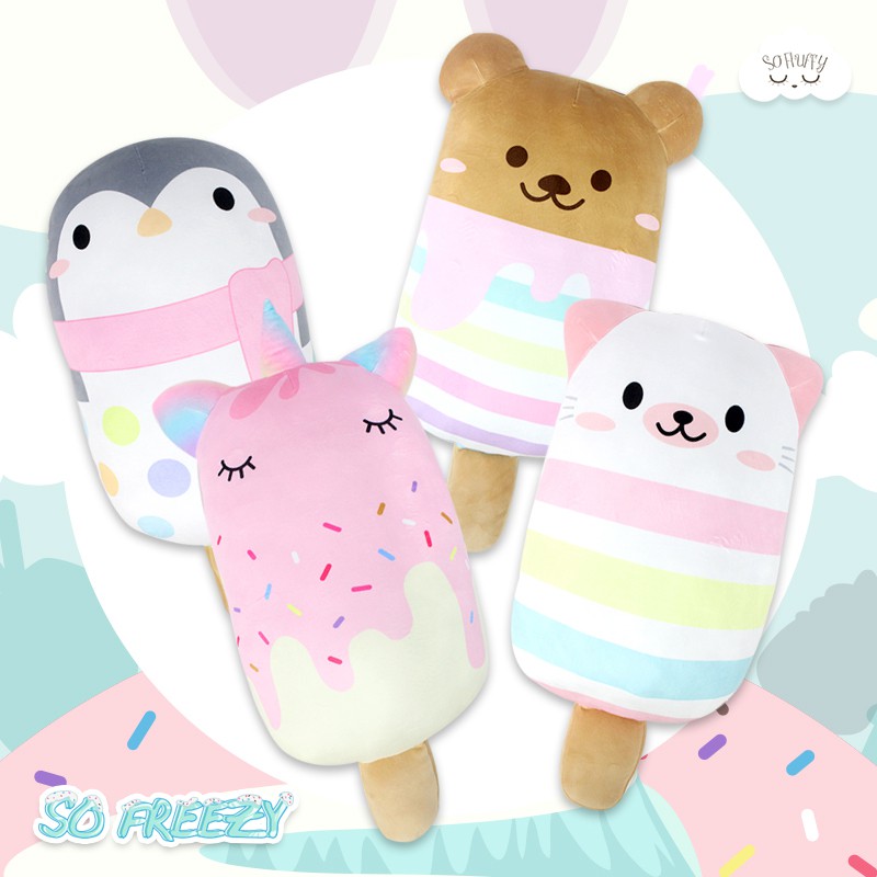 ตุ๊กตาหมอนนุ่มนิ่มไอศกรีมลายน้องแมวเหมียว-so-freezy