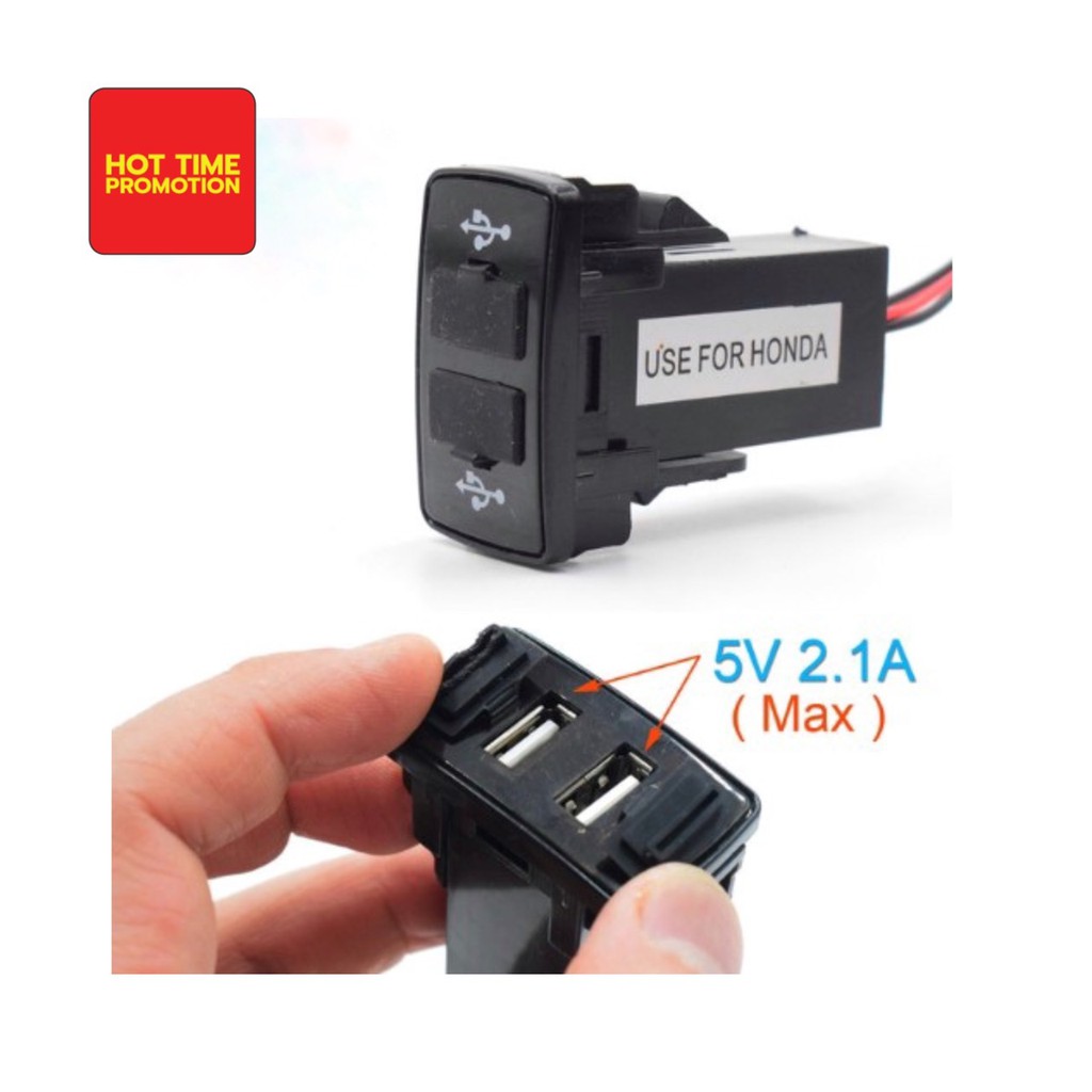 ช่องต่อ-usb-ในรถ-2-ช่อง-ตรงรุ่น-honda-มีฝาปิด-สำหรับรถ-honda-ปลั๊กไฟ-usb