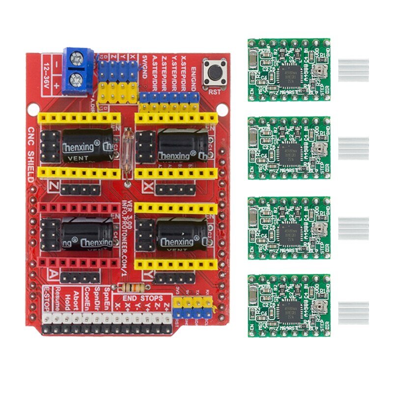 cnc-shield-v3-engraving-machine-3d-printer-4pcs-a4988-driver-expansion-board-for-arduino