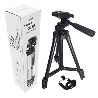 ถูกสุด ๆ ขาตั้งกล้อง Tripod  สีดำ แถมฟรี !! ตัวหนีบมือถือTF-3120