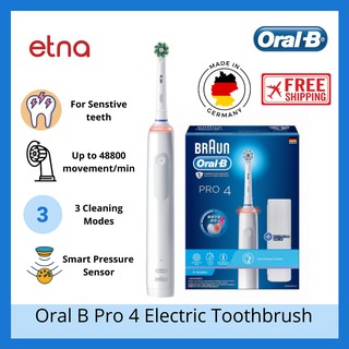 แปรงสีฟันไฟฟ้า Oral B Pro 4 สีขาว