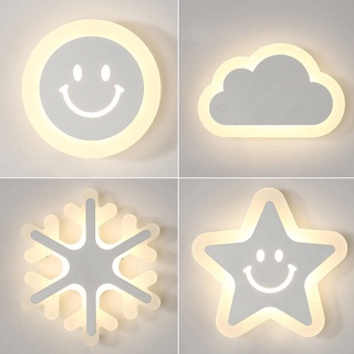 โคมไฟติดผนัง LED Smiley Wall Light Living Room ห้องนอนผนังข้างเตียงติดผนัง