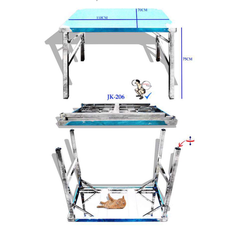 โต๊ะพับขาสวิงสแตนเลส