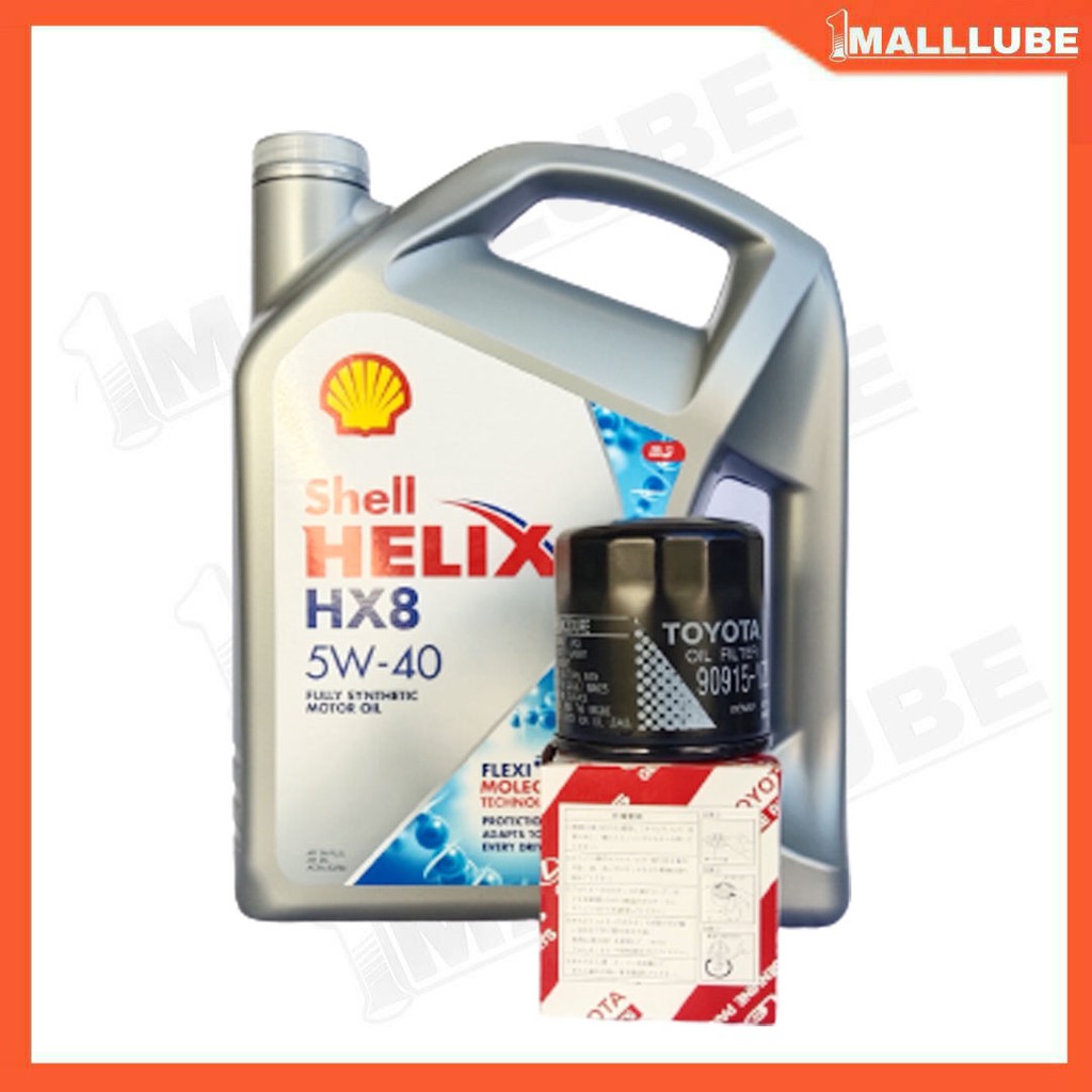 shell-helix-hx8-น้ำมันเครื่องรถยนต์-shell-helix-hx8-5w-40-สังเคราะห์แท้-ปริมาณ4ลิตร-แถมฟรีกรองเครื่อง-toyota-แท้-1ลูก