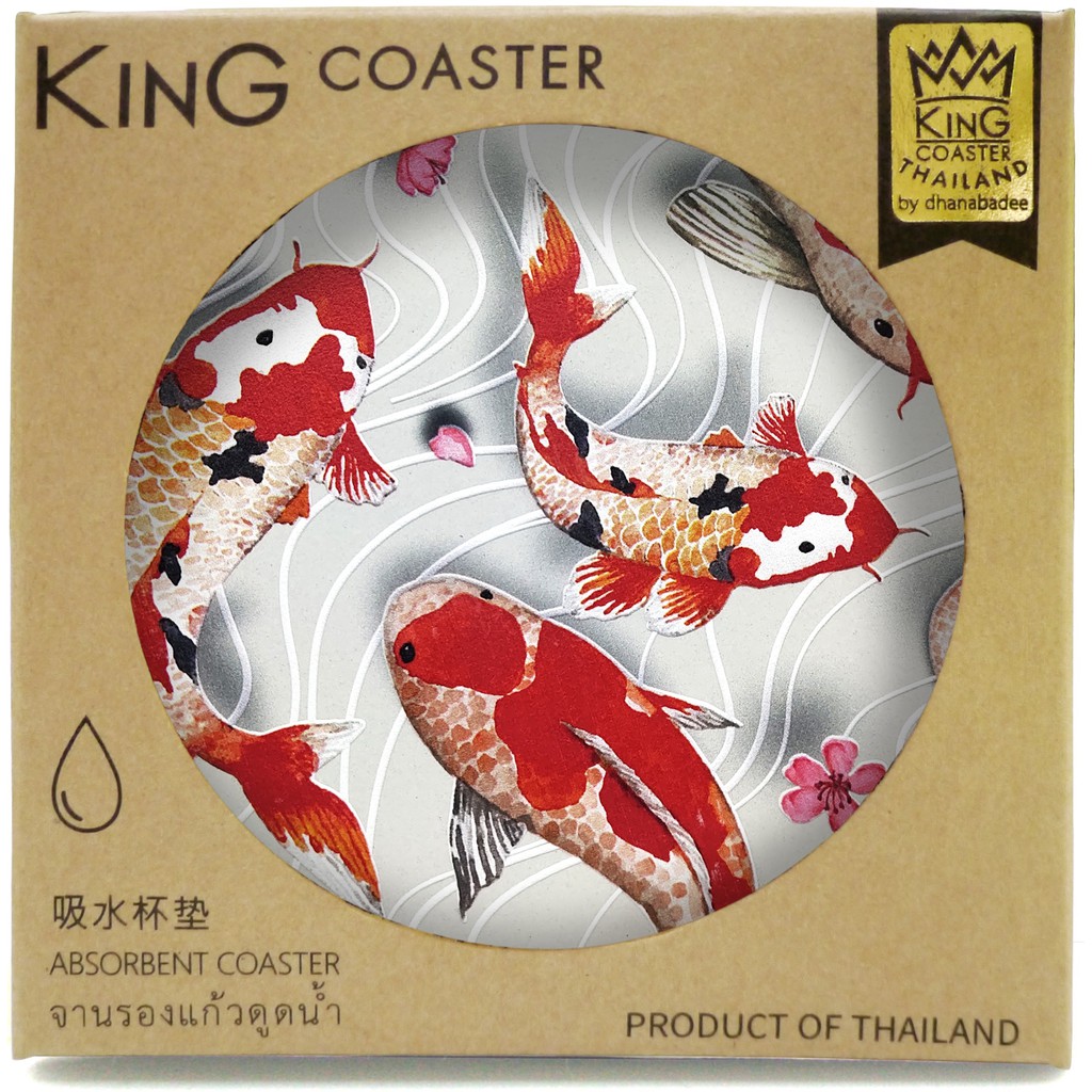 king-coaster-จานรองแก้วดูดน้ำ-ซับน้ำ-collection-fish-ปลา-เซรามิก-ธนบดีเซรามิค