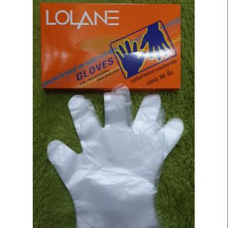 สินค้า ถุงมือพลาสติก 50ชิ้น Lolane ขนาดฟรีไซส์