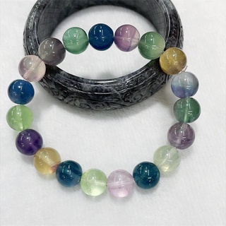 สร้อยข้อมือ Fluorite สีสันสดใสคริสตัลธรรมชาติสำหรับบุรุษและสตรีสร้อยข้อมือคริสตัล 11mm