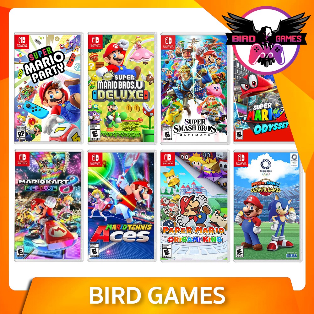 ภาพหน้าปกสินค้าNintendo Switch : Mario Tennis , Kart 8 , Paper , Sonic Olympic , Bros U Deluxe , party , Odyssey , Super Smash Bros จากร้าน birdgames บน Shopee