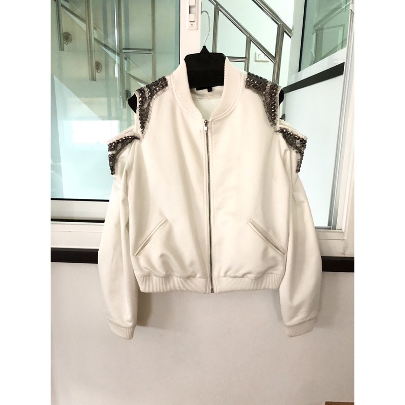 jacket-metallic-zara-topshop-style-สีขาว-off-white-ผ้าเงาซาติน