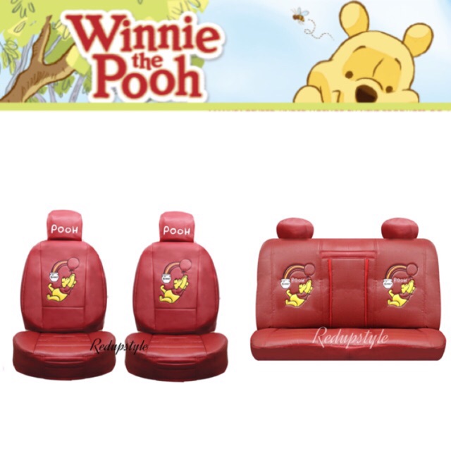 ราคาและรีวิวหุ้มเบาะหนังหมีพูห์ Pooh Rainbow ลิขสิทธิ์แท้