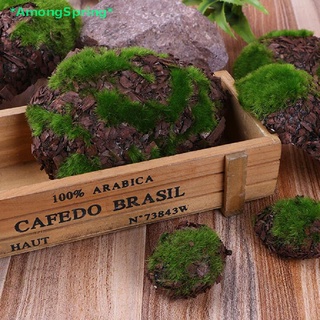 Amongspring&gt; ใหม่ หญ้าเทียม หินไมโคร สีเขียว สําหรับตกแต่งสวน ภูมิทัศน์ 6 ชิ้น
