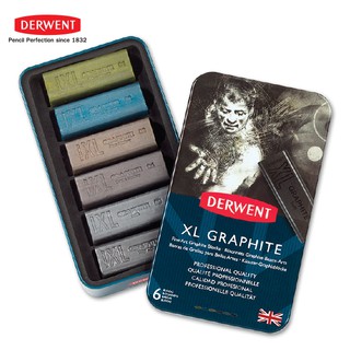 DERWENT สีกราไฟท์แท่งXL -6TIN (Graphite XL 6 colors Tin)