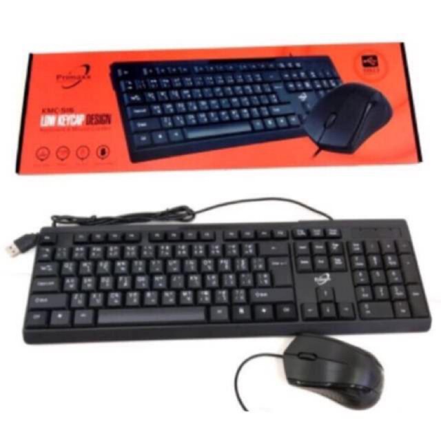 ภาพหน้าปกสินค้าPrimaxx KMC-516 Keyboard+Mouse USB ชุดคีย์บอร์ด+เมาส์ Low keycap desigh
