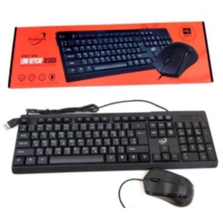 เช็ครีวิวสินค้าPrimaxx KMC-516  Keyboard+Mouse USB ชุดคีย์บอร์ด+เมาส์ Low keycap desigh