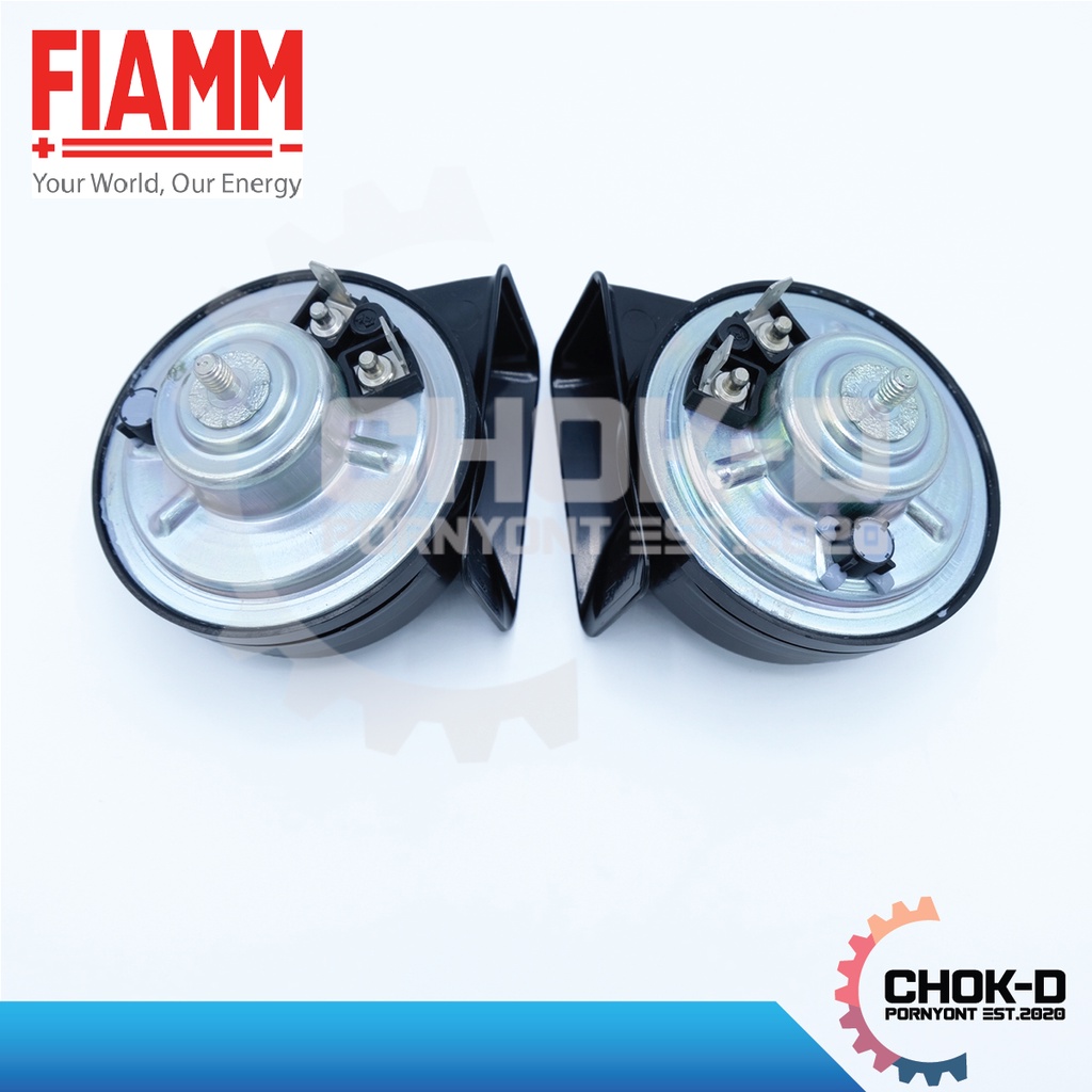 fiamm-ชุดแตรหอยโข่ง-2-ตัว-สำหรับรถยนต์-fiamm-trumpet-horn-12v