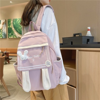 【พร้อมส่ง】กระเป๋านักเรียน แบบนิ่ม ลายการ์ตูนกระต่ายน่ารัก สไตล์ญี่ปุ่น สําหรับเด็กผู้หญิง 50