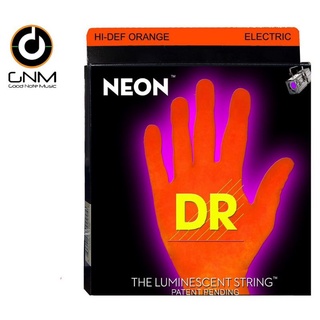 DR StringsNeon Hi-Def Orange Electric Guitar Strings สายกีต้าร์ไฟฟ้าแบบเคลือบเรืองแสงสีส้ม NOE-9 ( 9-42)