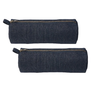 MUJI กระเป๋าผ้าอเนกประสงค์ มูจิ เดนิม ผ้ายีนส์สีน้ำเงิน สำหรับเก็บเครื่องเขียน ปากกา อุปกรณ์โทรศัพท์มือถือ 2 ชิ้น