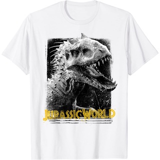 เสื้อยืดขายดี เสื้อยืด ผ้าฝ้าย พิมพ์ลายกราฟฟิค Jurassic World Indominus Rex Profile View แฟชั่นสําหรับผู้ชาย