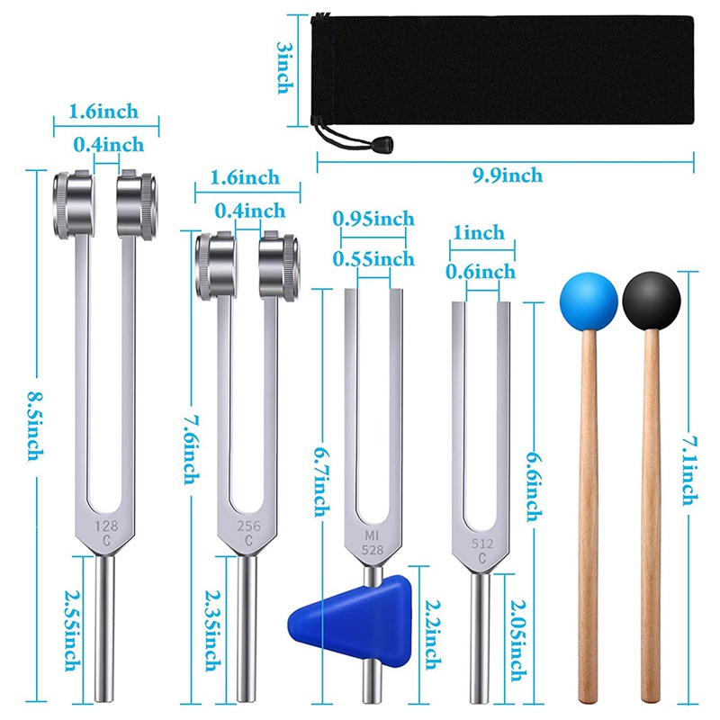 ชุดส้อมจูนเสียง-128-hz-256-hz-512-hz-528-hz-พร้อมส้อมจูนเสียง-4-แพ็ค