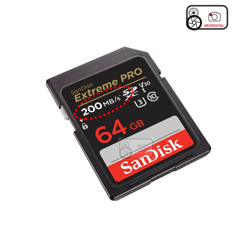 ภาพสินค้าSandisk Extreme Pro SD UHS-l Card (Speed up to200MB/s) 64GB/128GB จากร้าน neodigital บน Shopee ภาพที่ 1