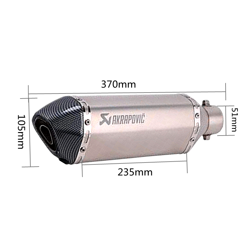 ท่อakrapovic-สีไทเทเนียม-ท่อรถมอไซค์-มีจุกลดเสียง-ปลายท่อ2นิ้ว-ใช้ได้ทุกรุ่น-xmax-ninja-msx-cbr