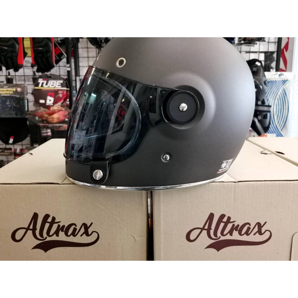 หมวกกันน็อค ALTRAX VINTAGE คลาสสิค วินเทจ สีเทาบรอนด้าน Grey Bronze ...
