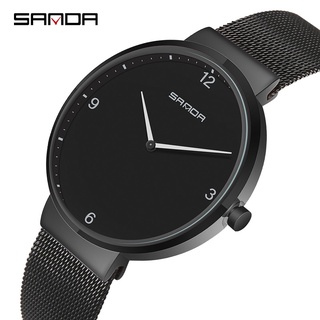 SANDA Mens Simple Watches Men Fashion Casual Ultra Thin Wristwatches Waterproof Rose Gold Black male Clock Relogio Masc