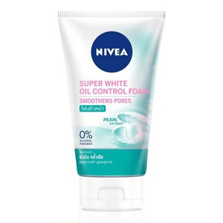 Nivea Super White Oil Control Foam นีเวีย ซุปเปอร์ ไวท์ ออยล์ คอนโทรล โฟม (มี 2 ขนาด: 50 และ100 กรัม)