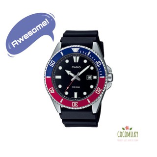 นาฬิกา Casio Mens Watches Standard MDV-107-1A3VDF Blue &amp; Red