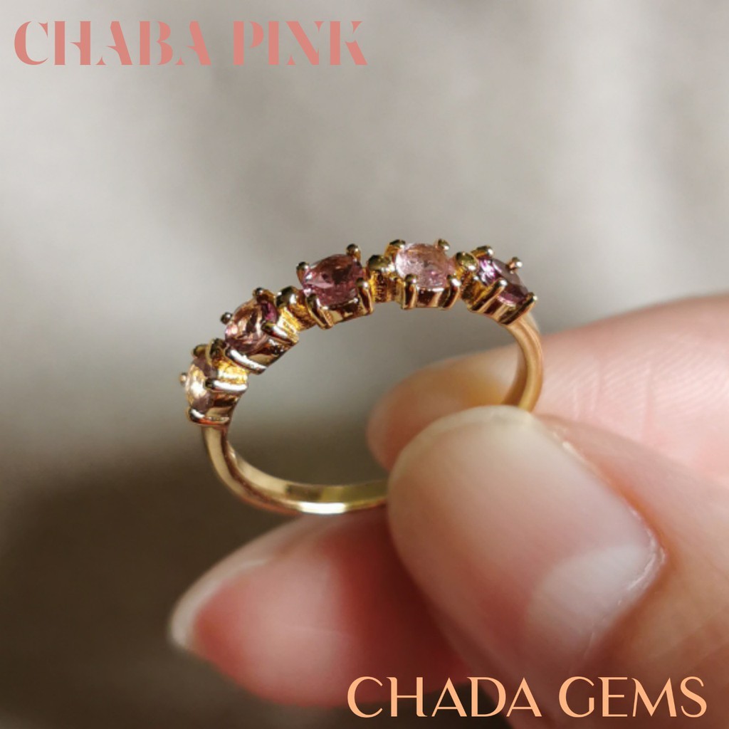 แหวนพลอยแท้-pink-tourmaline-พลอยสีชมพู-chaba-collection-gemstone-ring