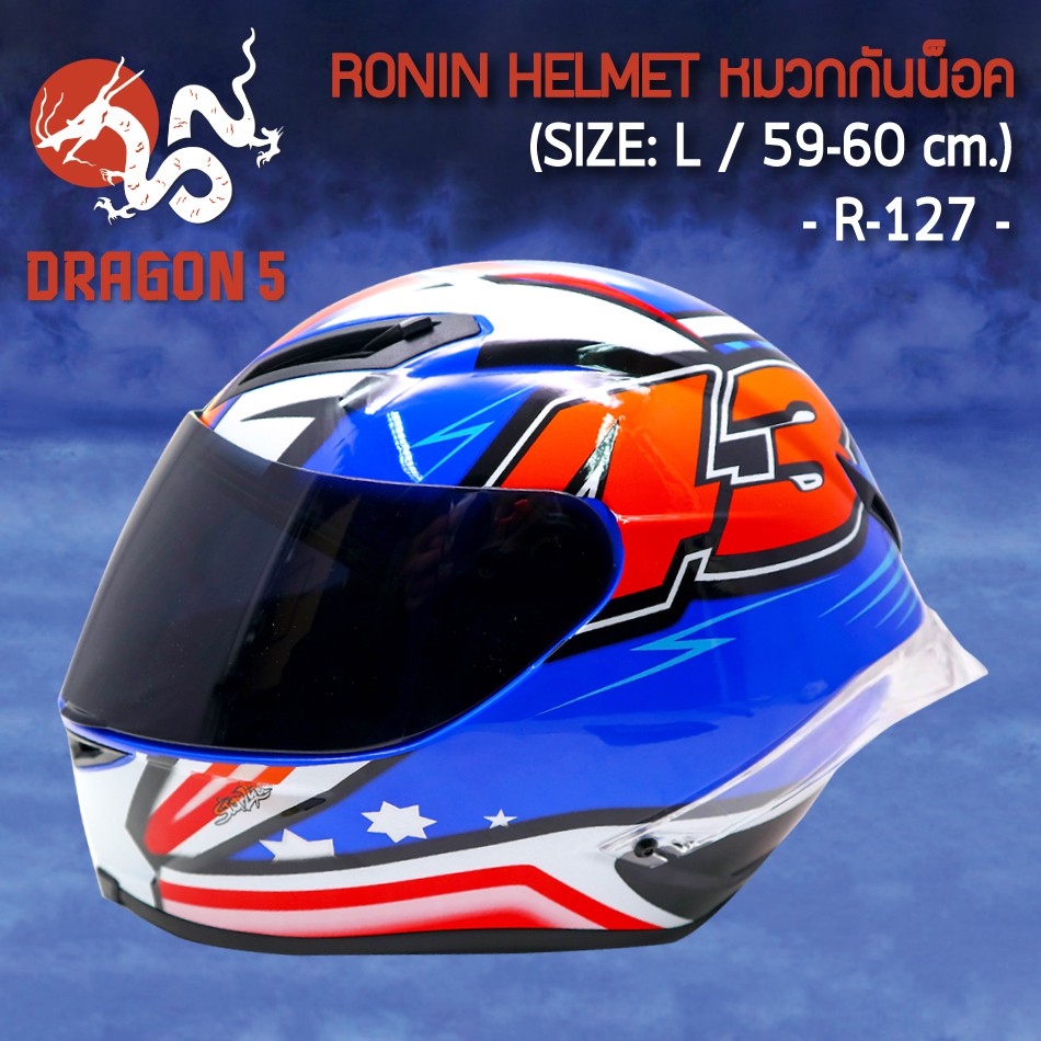 หมวกกันน็อค-ronin-helmet-ทรงสปอท-r-127-ไซซ์-l-รอบศรีษะขนาด-59-60-ซม