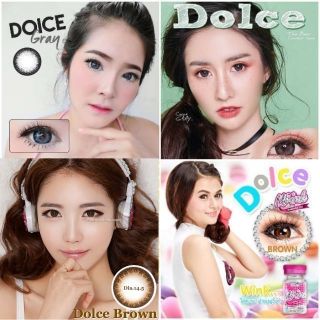 💟 Dolce ( Ivy ) Pitchylens  Wink lens brown gray black Contactlens  บิ๊กอาย คอนแทคเลนส์ ราคาถูก แถมตลับฟรี