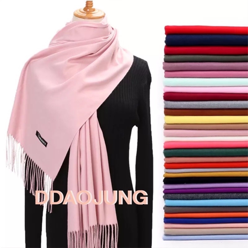 scarf-cashmere-สีพื้น-สวยงาม-ผ้าหนา-elegant-มากๆจ้า