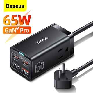 Baseus รางปลั๊กไฟ 65W GaN3 Pro ปลั๊ก US ชาร์จเร็ว สําหรับ iphone 13 12 Xiaomi Samsung Laptop