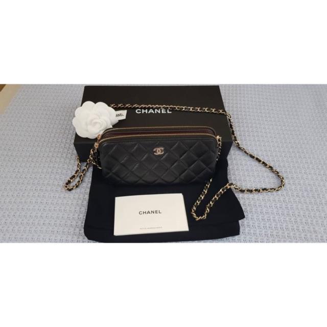Chanel Double Zip Woc Wallet On Chain Color:Black | Shopee Thailand