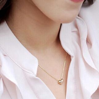 New design Simple Fashion jewelry women short accessories Elegant Lovely Gold Heart Shaped pendant necklace girl gift
