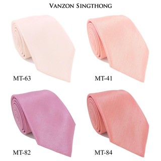 สินค้า เนคไทผ้าไหมเทียม ผ้ามันเงา โทนสีชมพู มีหลายขนาด By Vanzon Singthong