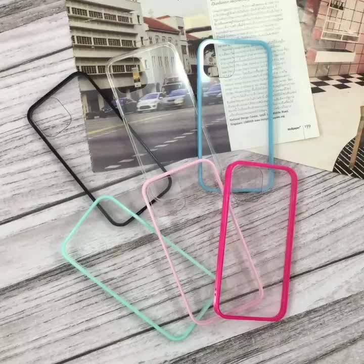 case-vivo-y55-y71-y91-y91i-y95-y91c-พร้อมส่งจากไทย-เคสใส-tpu-เคสนิ่มหลังแข็ง-เคสขอบสี