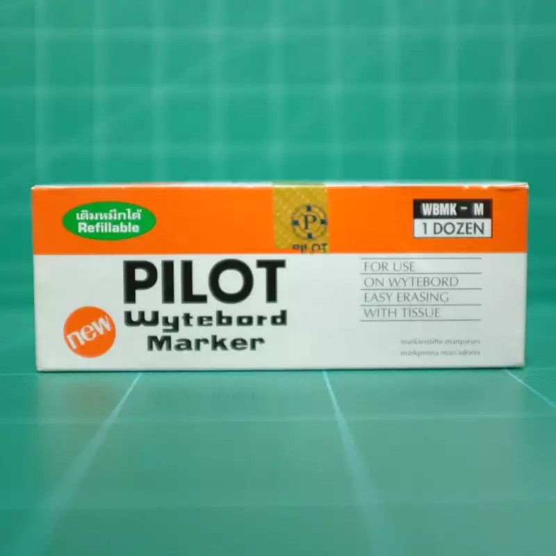 ปากกาไวท์บอร์ดไพล๊อต-pilot-wytebord-marker-wbmk-m-หมึกสีเขียว-1ชุด-6ด้าม