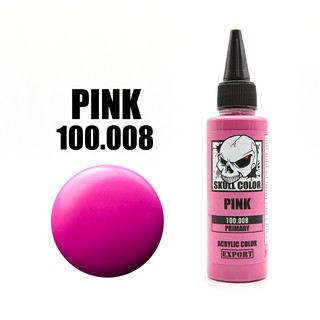 Skull Color 008 สีชมพู (Pink) สีสูตร Acrylic ผสมสำเร็จสำหรับแอร์บรัช สี Primary สีหลัก ขนาด 60ml.