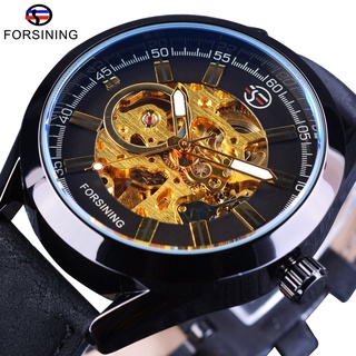 Forsining Casual Sport Waterproof Steampunk Men Watches Top Brand Luxury Transparent Open Work Mechanical Automatic Wris