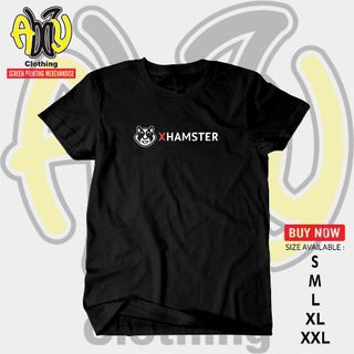 เสื้อยืดแขนสั้น ผ้าฝ้าย พิมพ์ลาย Xhamster Polyflex 30s สีดํา สําหรับผู้ชาย และผู้ใหญ่สามารถปรับแต่งได้