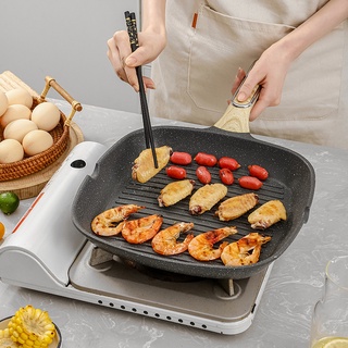 ♞☾▫3-in-1 Frying Pan Crepe Maker Thickened Omelet Pan Non-stick Egg Steak Ham Pancake Tamagoyaki Kitchen Cooking Breakfa