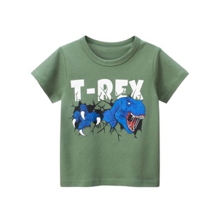 9827 27kids เสื้อยืดเด็ก T-REX เขียว