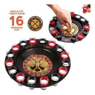 CSH เกมพนันรูเล็ต Roulette Wheel แก้วเหล้ายิงด้วยลูกเหล็ก 2 ลูกและแก้ว 16 ใบ รุ่น DrinkingRoulete-10Dec-J1