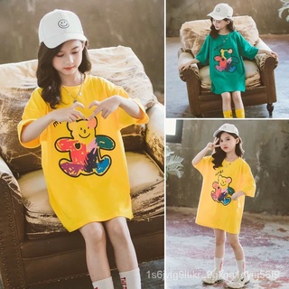 110-160cm【NEW hot】Cute cartoon T-shirt yellow green fashion