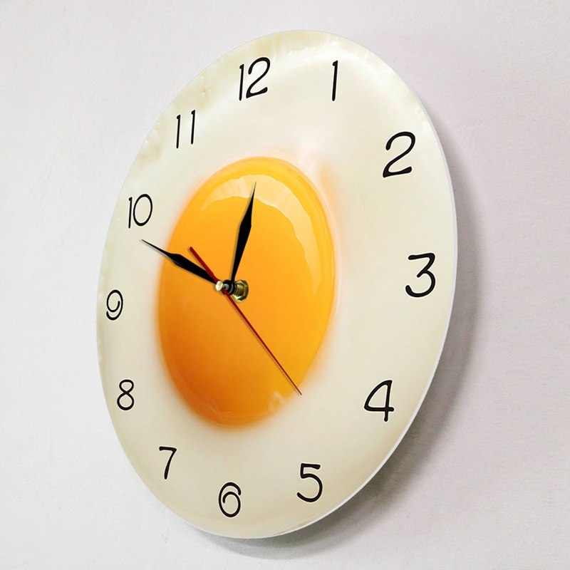 นาฬิกาแขวนผนัง-อะคริลิค-รูปไข่แดง-สําหรับร้านอาหาร-โรงอาหาร-โรงอาหาร