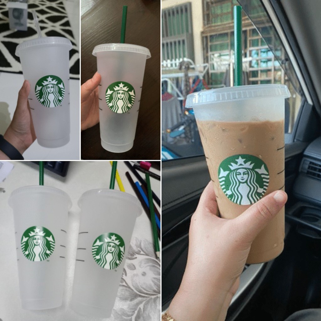 starbucks-cup-tumbler-discolor-confetti-reusable-plastic-tumbler-cold-cup-with-lid-and-straw-seven-color-rainbow-straw-cup-710ml-24oz-flowerdance