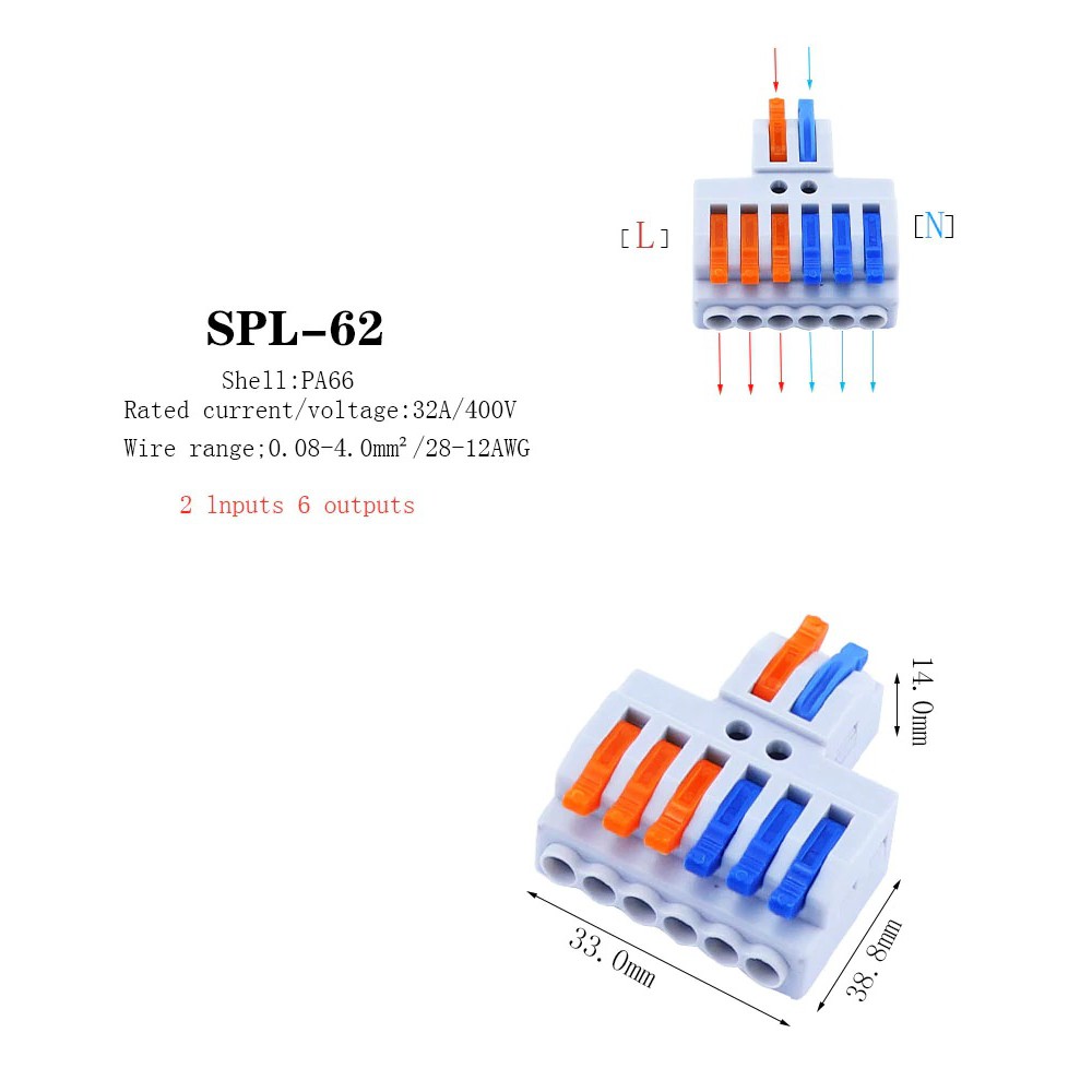 ภาพสินค้าข้อต่อสายไฟ ขั้วต่อสายไฟ เต๋าต่อสาย แผงต่อสายไฟ PCT-212 PCT-213 PCT-215 SPL จากร้าน duoinside บน Shopee ภาพที่ 8